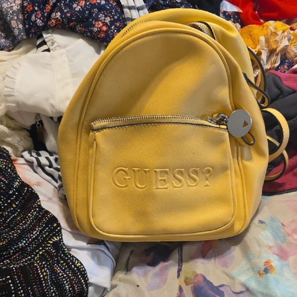 GUESS Yellow Mini Backpack - Picture 1 of 7